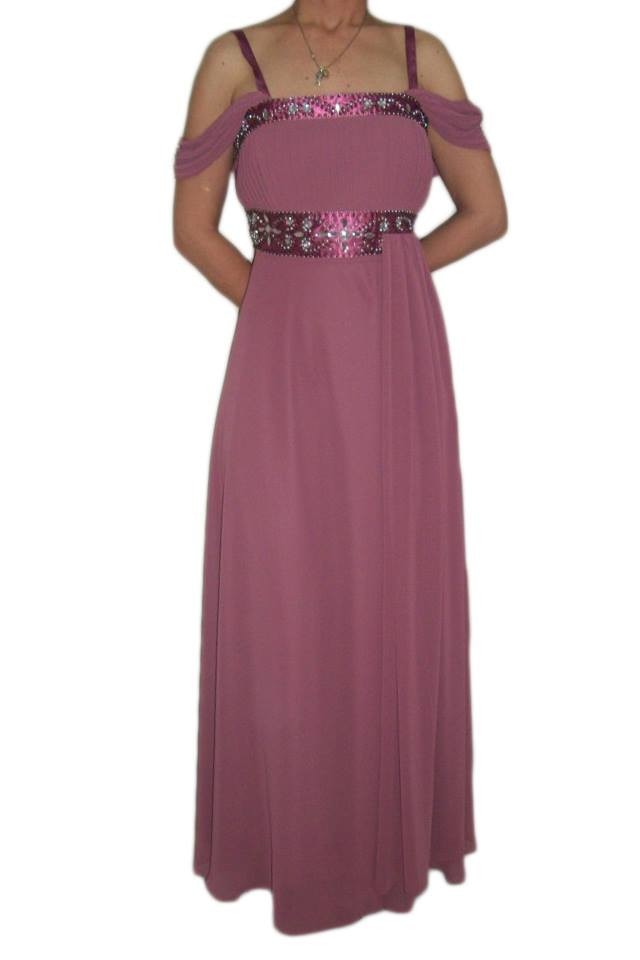 Rochie decorata cu cristale si margele, din voal , D&J Exclusive, Plamaniu