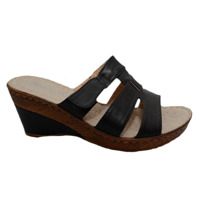 Papuci cu barete si talpa ortopedica, confortabila, D&J Exclusive, Negru, 40