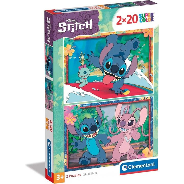 Disney Stitch Clementoni 2 az 1-ben kirakó szett 2x20 darab