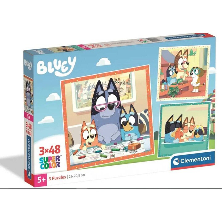 Puzzle készlet Bluey Clementoni 3 az 1-ben 3x48 darab