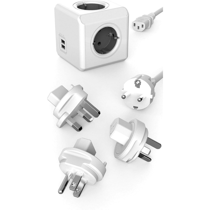 Adaptor Calatorie ReWirable DuoUSB: 4 Prize + 2 Porturi USB (2.1A)