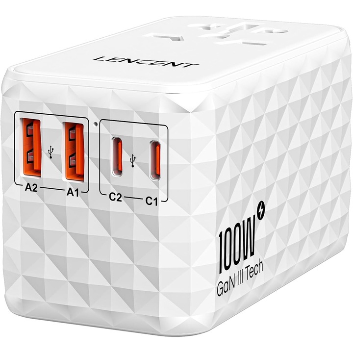 Adaptor Calatorie Universal 100W, 2xUSB-A, 2xUSB-C, Prize Globale