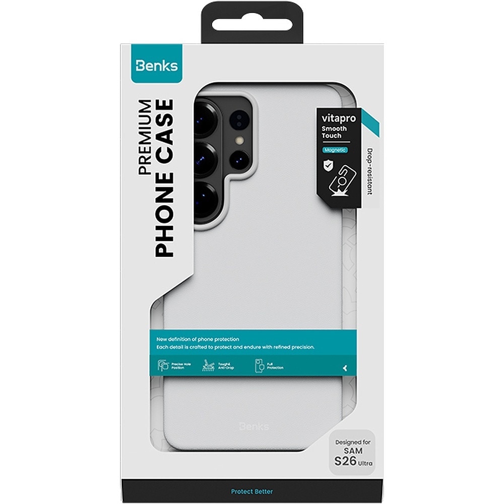 Carcasa Benks Vita Pro Silicone compatibila cu Samsung Galaxy S26 Ultra, Gri