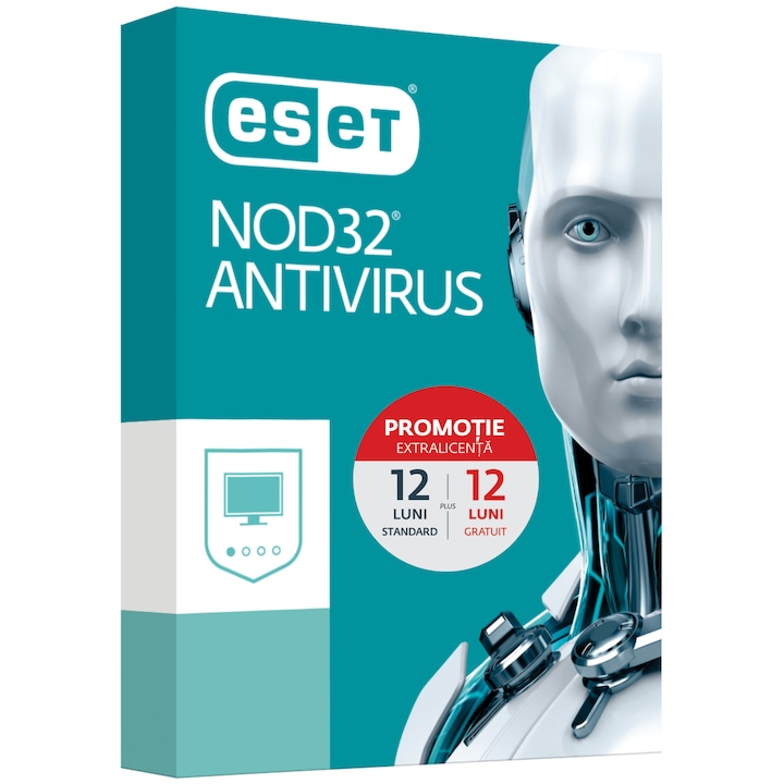 ESET NOD32 Antivirus, 12+12 безплатни месеци, 1потребител, Електронен лиценз