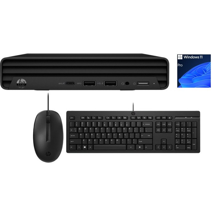 Mini PC HP Pro Mini 260 G9 cu procesor Intel Core i3-1315U, 12GB RAM, 512GB SSD, Windows 11 Pro, Black