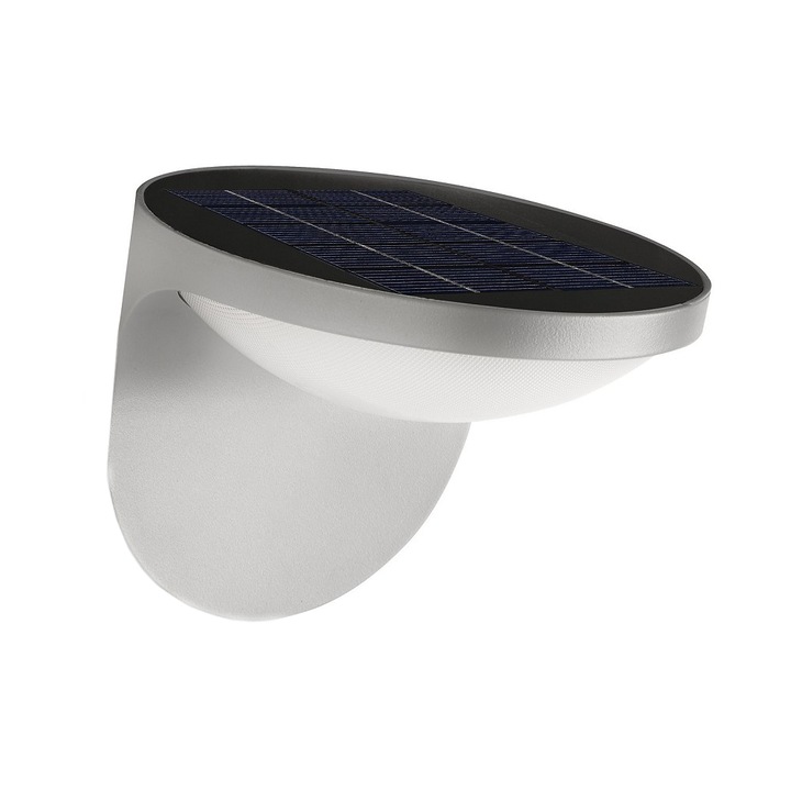 Aplica de exterior Philips myGarden Dusk, LED integrat 1W, panou solar integrat, IP44, Gri