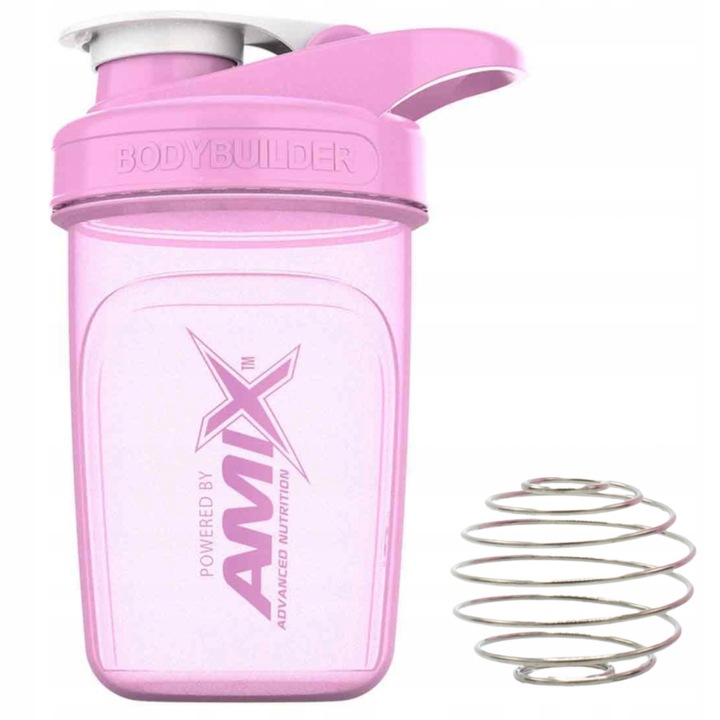 Shaker Rozowy 300ml cu Bila pentru Suplimente - Portabil si Etans