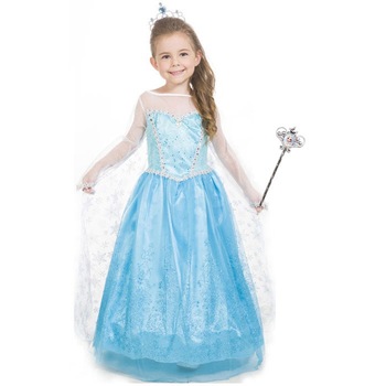 Rochie fetite Elsa - Frumoasa Regina a Ghetii, Albastru Rochie fetite Elsa - Frumoasa Regina a Ghetii, Albastru