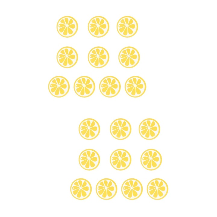 Ornamente din lemn felii de lamaie YANYXR BCS3015073, galben, 20 buc, 5 x 5 x 0.1 cm