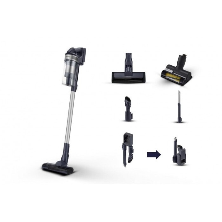 Aspirator vertical Samsung cu acumulator, capacitate colectare 0.8l, culoare negru