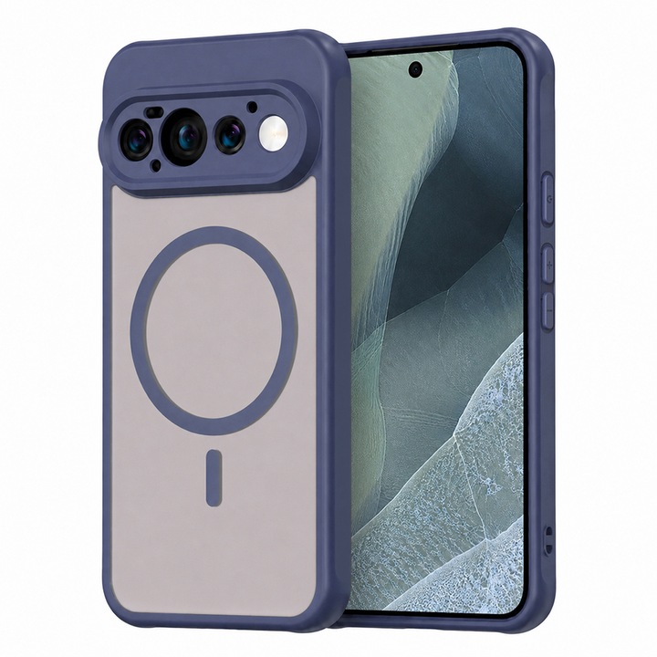 IcyAura védőtok Google Pixel 11 Pro készülékkel kompatibilis, ütésálló, Ultra Safe kamera védelem, MagSafe funkció, kék