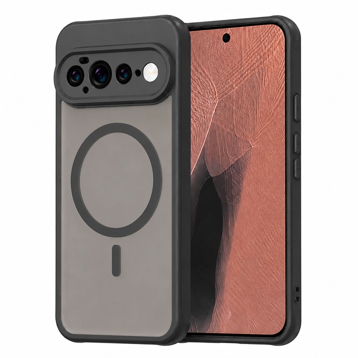 IcyAura védőtok Google Pixel 11 Pro XL-hez, Ütésálló, Ultra Safe kamera védelem, MagSafe funkció, Fekete