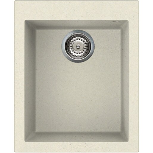 Chiuveta granitek Elleci Quadra 100, 410 x 500 mm, adancime 200 mm, Bianco Antico G62