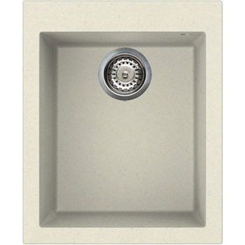 Chiuveta granitek Elleci Quadra 100, 410 x 500 mm, adancime 200 mm, Bianco Antico G62 Chiuveta granitek Elleci Quadra 100, 410 x 500 mm, adancime 200 mm, Bianco Antico G62