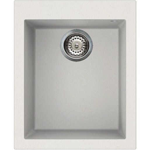 Chiuveta granitek Elleci Quadra 100, 410 x 500 mm, adancime 200 mm, Bianco Titano G68