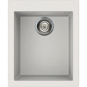 Chiuveta granitek Elleci Quadra 100, 410 x 500 mm, adancime 200 mm, Bianco Titano G68 Chiuveta granitek Elleci Quadra 100, 410 x 500 mm, adancime 200 mm, Bianco Titano G68