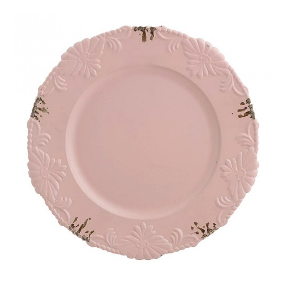 Platou servire rotund Coral, melamina, coral, 33x33x2 cm