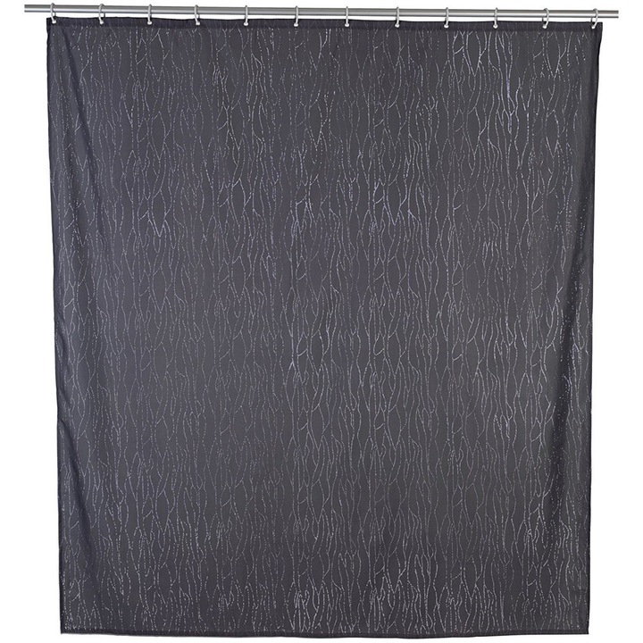 Draperie dus Wenko Deluxe, 180x200 cm, Material textil, Negru