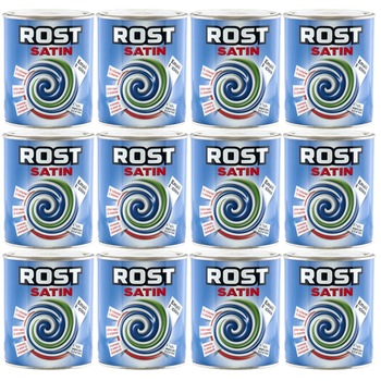 Pachet - 12 x Rost Vopsea email alb super lucios pentru exterior si interior, 0.6L Pachet - 12 x Rost Vopsea email alb super lucios pentru exterior si interior, 0.6L