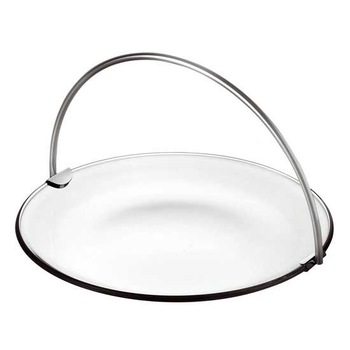 Platou din sticla temperata cu toarta metalica VIDIVIL colectia BANQUET 21xh13cm Platou din sticla temperata cu toarta metalica VIDIVIL colectia BANQUET 21xh13cm