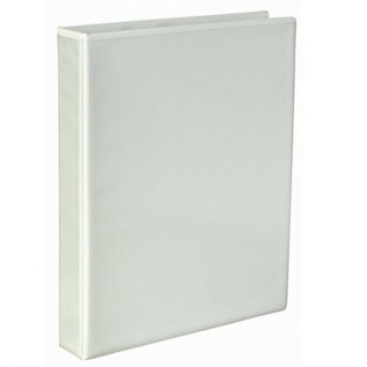 Caiet mecanic cu buzunar, 4 inele in "D", 40 mm, cotor 65mm, Optima - alb