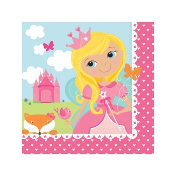 Servetele pentru petrecere copii - Woodland Princess, 25 x 25 cm, Amscan 501623, Set 16 buc Servetele pentru petrecere copii - Woodland Princess, 25 x 25 cm, Amscan 501623, Set 16 buc