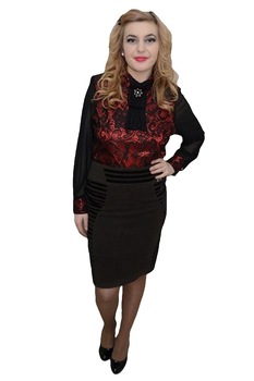 Fusta calduroasa de toamna-iarna cu dungi negre, D&J Exclusive, Maro Fusta calduroasa de toamna-iarna cu dungi negre, D&J Exclusive, Maro