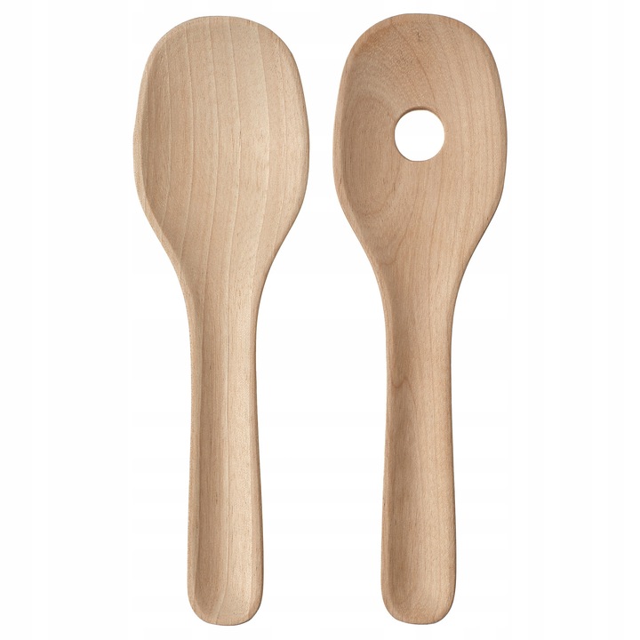 Set 2 Linguri Salata IKEA SKALLKNEKT, 23 cm, Lemn Mesteacan