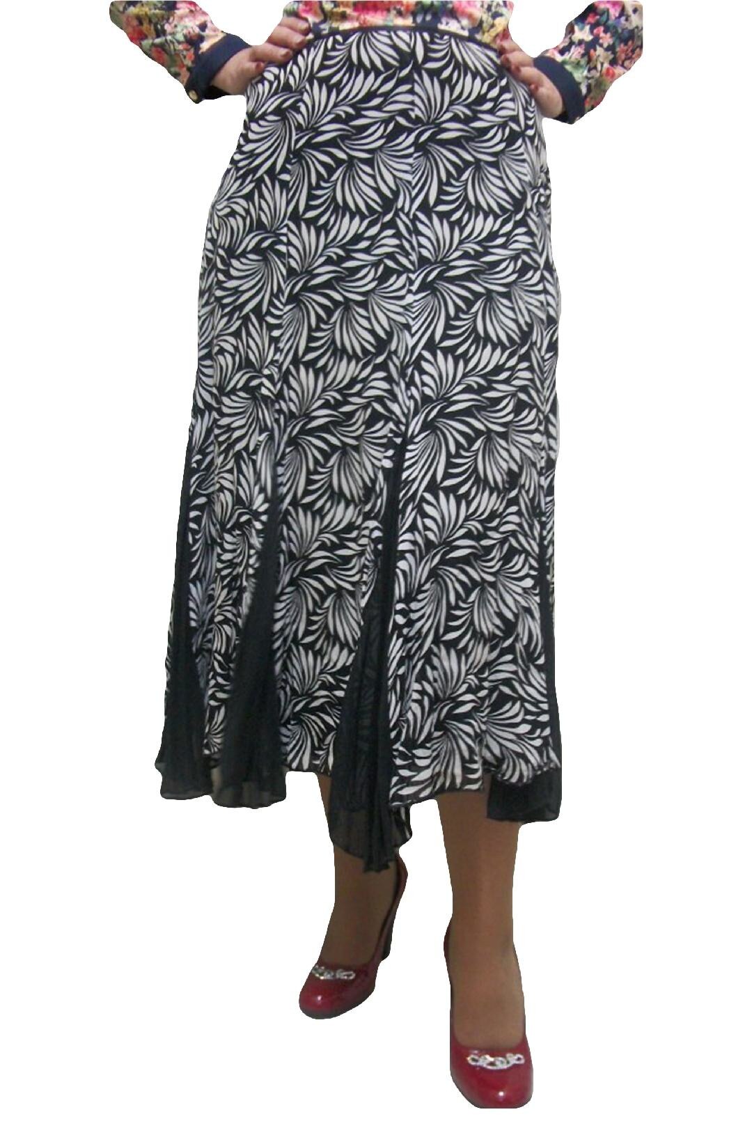 Fusta eleganta, de efect, D&J Exclusive, Negru/Alb