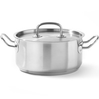 Oala / cratita cu capac 280x(H)155 mm 9 litri, inox, gama Hendi Kitchen Line, potrivita si pt uz profesional