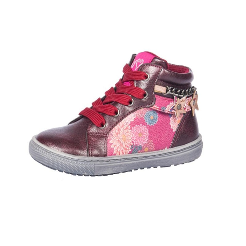 Bascheti casual pentru fete American Club 725/17VI, Visiniu