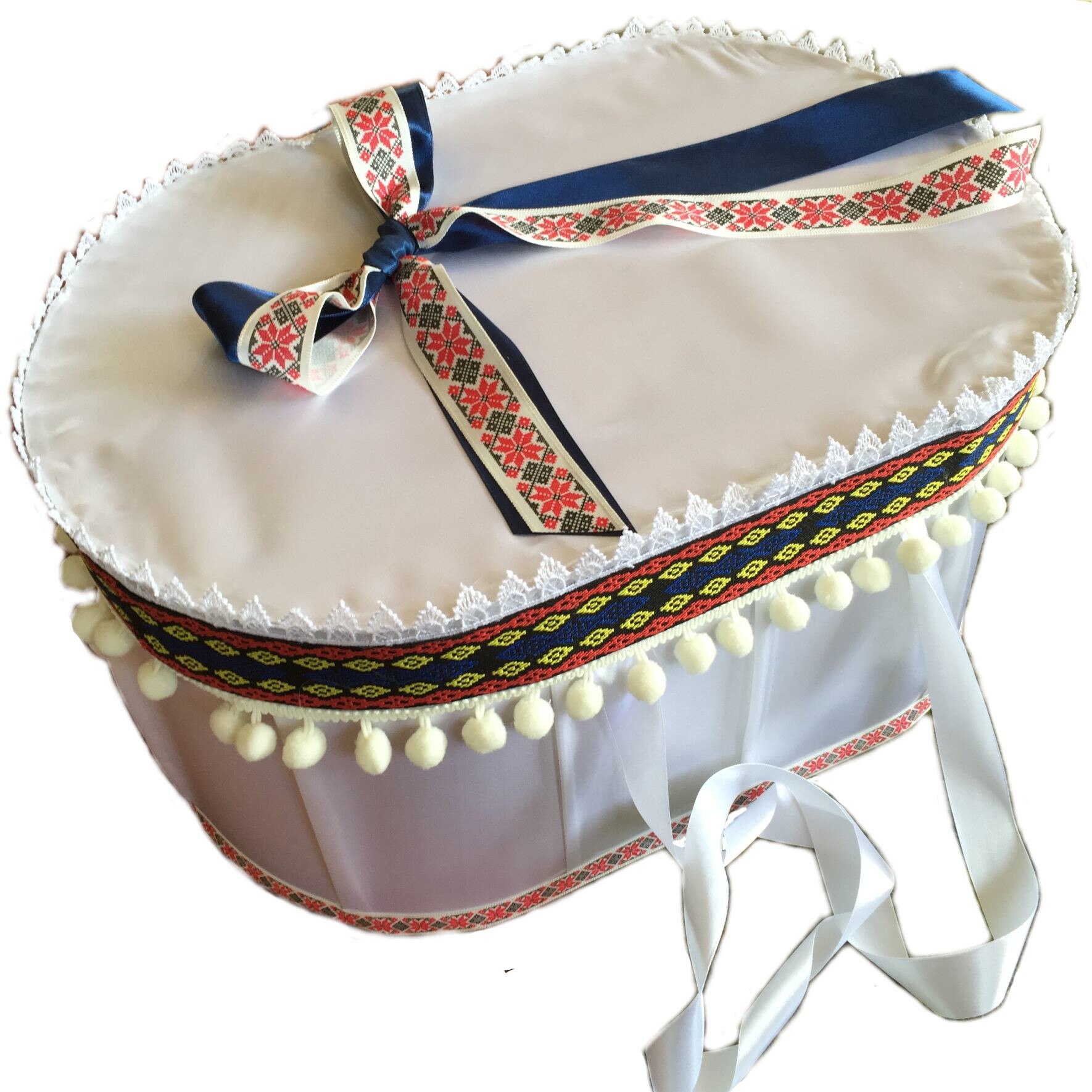 Cutie trusou botez bebe, cu motive traditionale + Cadou bratara cruciulita Simonne