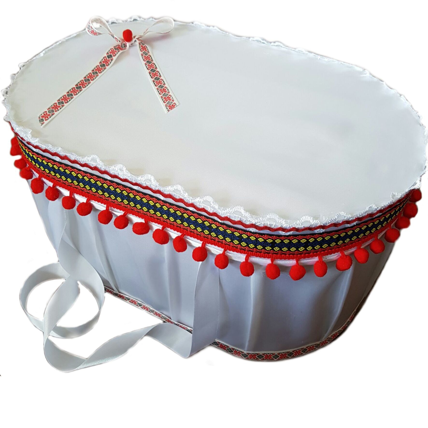 Cutie trusou botez fetita, cu motive traditionale + Cadou bratara cruciulita Simonne