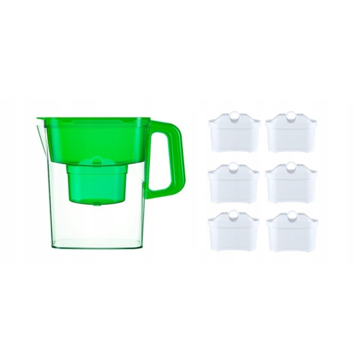 Carafa Filtranta Aquaphor Compact 2.4L + 6 Cartuse Maxfor B25 Verde