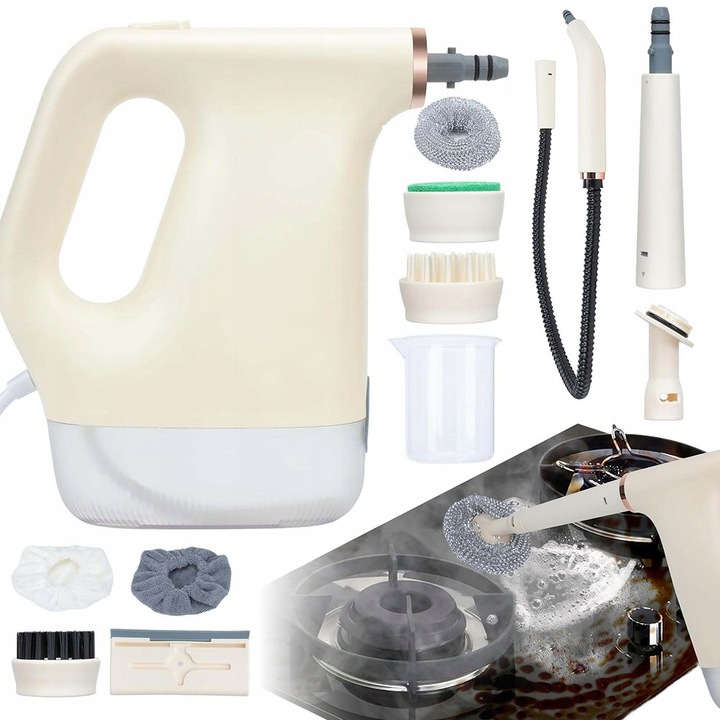 Aparat cu aburi 1200W pentru geamuri si tapiterie, multifunctional