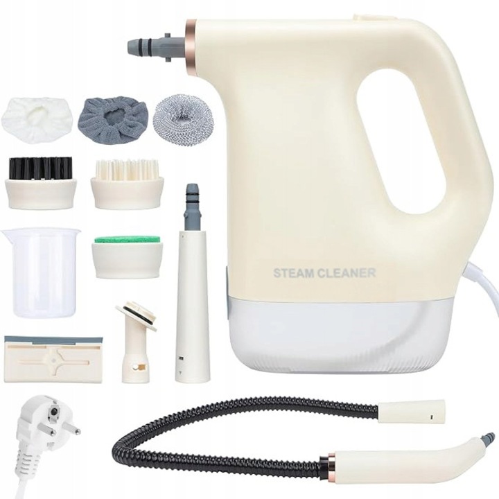 Aparat de curatat cu aburi portabil 1200W, 450ml, 8 accesorii