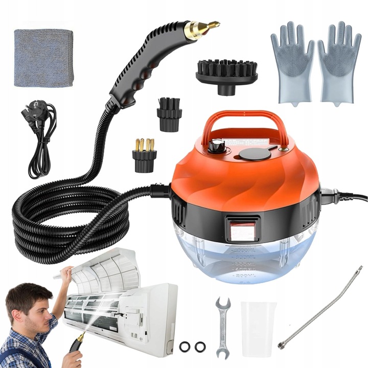 Aspirator cu aburi portabil 2500W, 6 trepte, 3 capete, curatare profunda