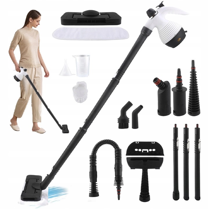 Aparat de Curatat cu Aburi 1050W, Multifunctional, cu Accesorii