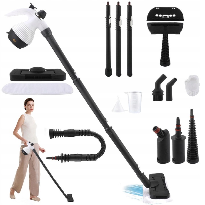 Aparat de curatat cu aburi 2 in 1, 1050W, presiune inalta, multifunctional