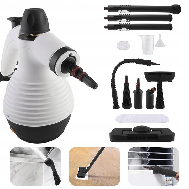 Aparat de Curatat cu Aburi 2 in 1, 1050W, Rezervor 350ml, 16 Accesorii