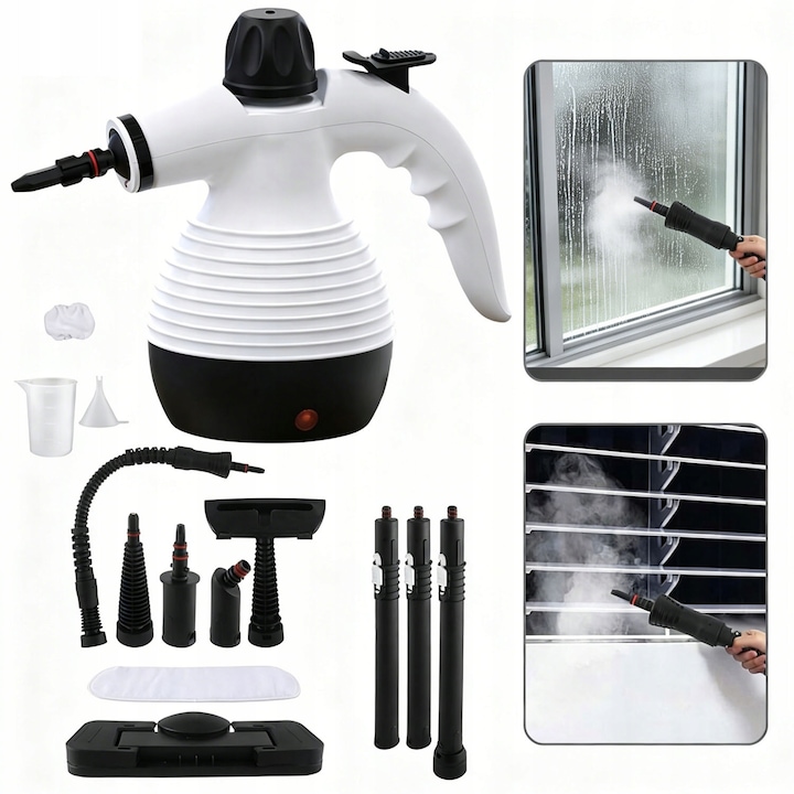 Aspirator cu Aburi 2-in-1, Curata Geamuri, Bucatarie, Rosturi