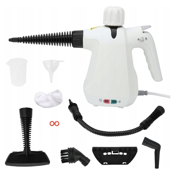 Aparat de curatat cu aburi portabil 1000W, alb, pentru casa, bucatarie, baie