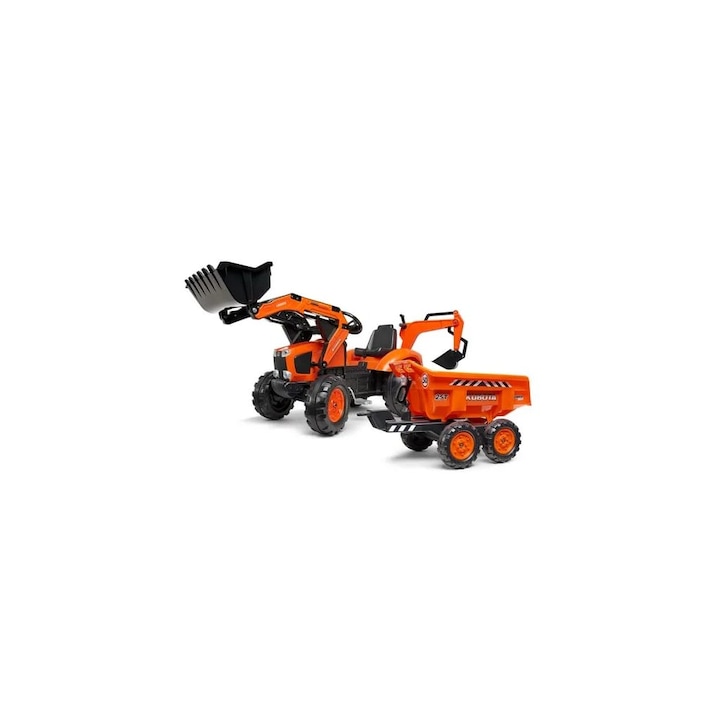 Kubota kotrógép és maxi F2090W billenő pótkocsi