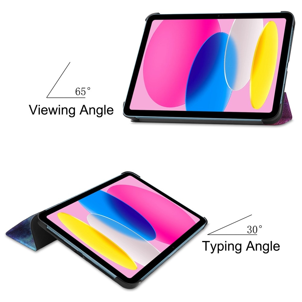 Husa pentru Apple iPad 10 / iPad 11 (A16) (10.9"-11"), GalaxyPrint, Imprimeu stele, Protectie completa, Multicolor