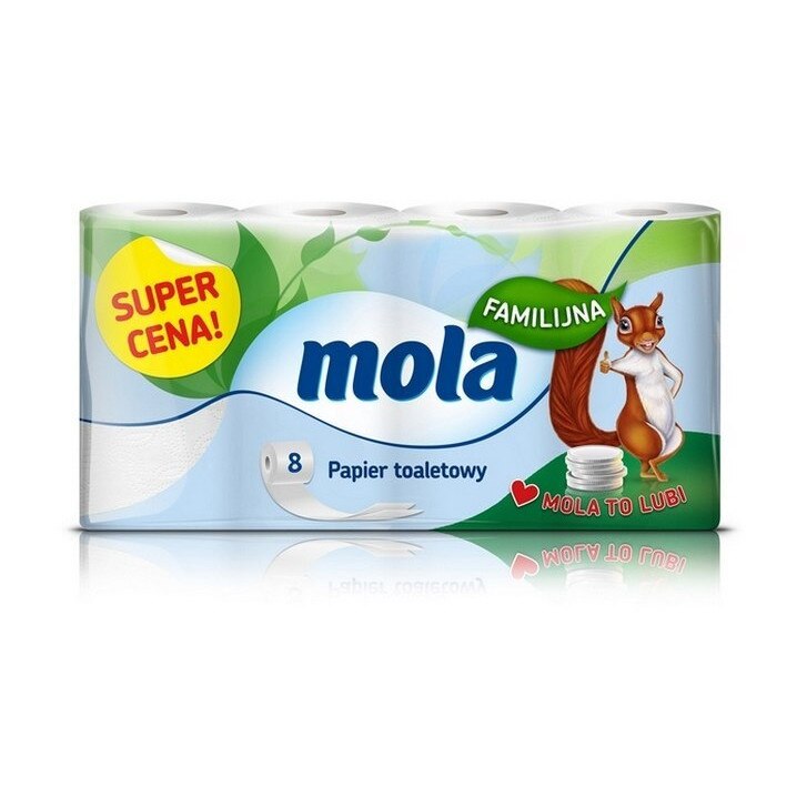 Hartie igienica Mola, 2 straturi, 8 role