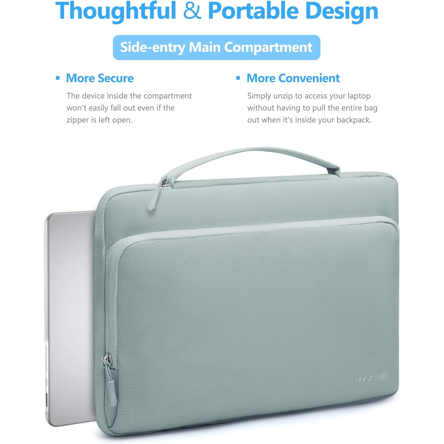 Geanta Laptop 17-17.3 Inch, Protectie Multipla, Albastru Cenusiu