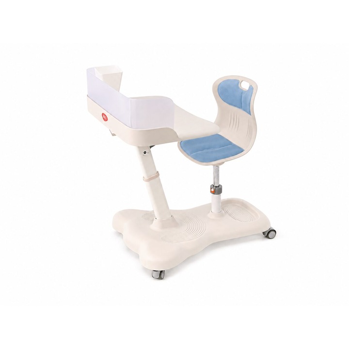 Set birou si scaun mobil pentru copii, Daco, albastru, reglabil pe inaltime, dimensiuni 680x797x775mm - 680x972x975mm