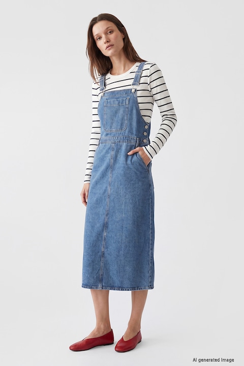 LC WAIKIKI, Rochie midi din denim, Albastru