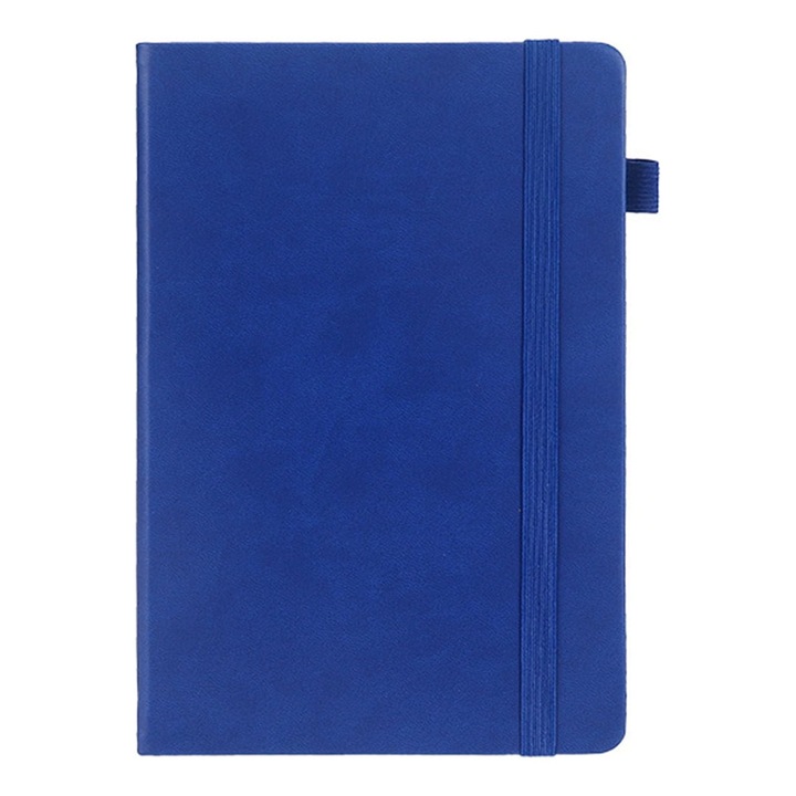 Caiet YANYXR BCS3054009, file liniate (college ruled), coperta tare din piele ecologica, 100 pagini, A5 21,5 x 14,7 cm, albastru