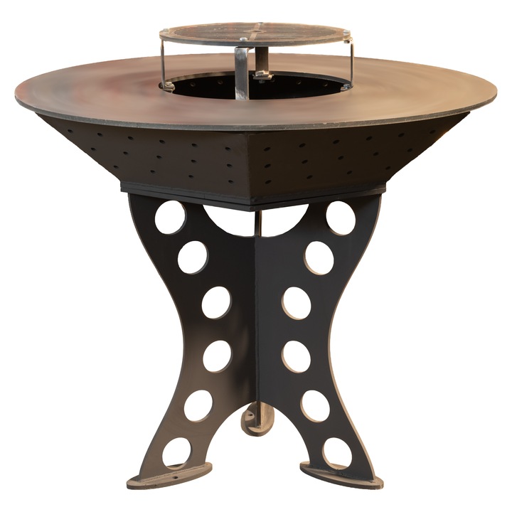 Grătar pe lemne Starfier, metalic, design modern, 80x80cm